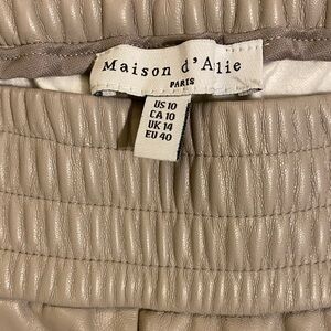 Maison d'Alie Quilted Leather Dress Pants